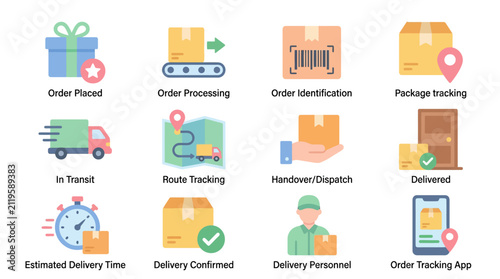 Delivery and logistics icons set.
