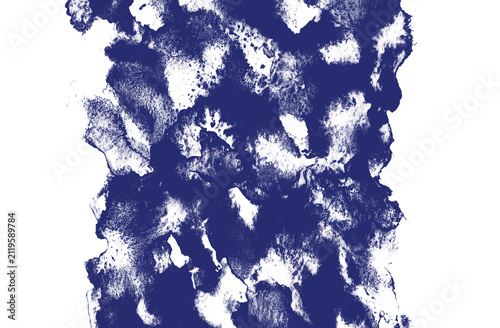 Abstract Slate Blue Watercolor Texture Block with Gritty Distressed Sponge Patterns Organic Ink Wash Splatters and Textured Pigment Stains Isolated