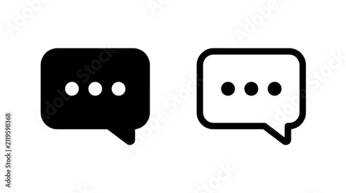 Simple blue speech bubble message icon for mobile app