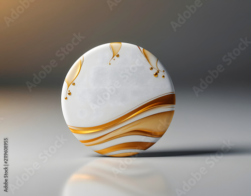 3D Sticker Mockup Floating Above Surface with Subtle Drop Shadow