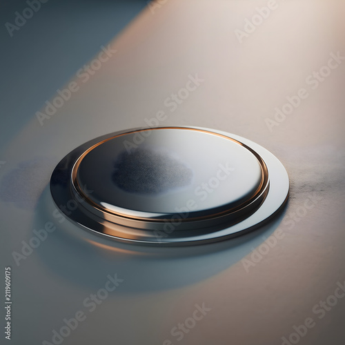 Glossy Sticker Mockup with Realistic Light Reflection on Smooth Surface