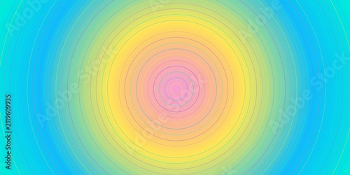 Obraz na płótnie Concentric circle pattern with bright vibrant gradient colors emanating from the center