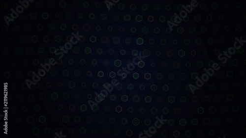 smooth moving red and green hexagonal grid abstract background