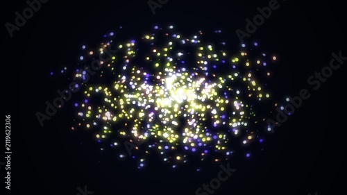 red and gold nebula bloom with smooth moving light