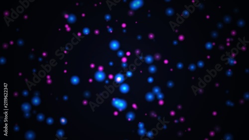 bokeh drift abstract animation with magenta and green glow