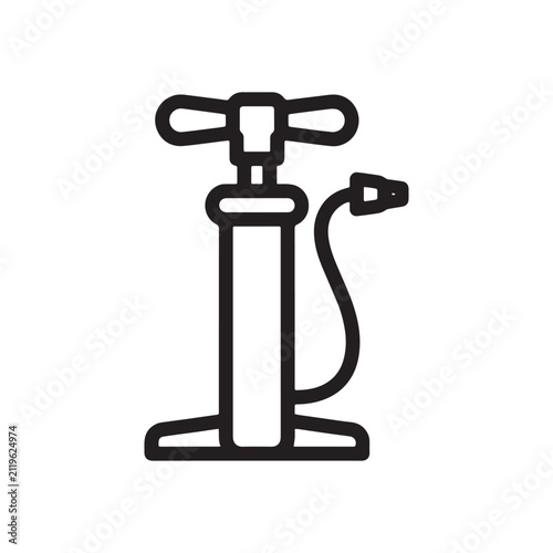 Air pump icon vector illustration for sports and bicycle maintenance