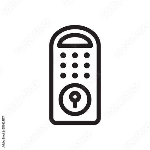 digital smart lock icon with keypad and keyhole for access control