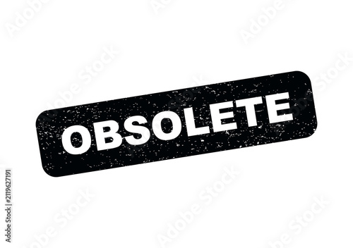фотографія Black rubber stamp with the word obsolete in a bold font for business design iso