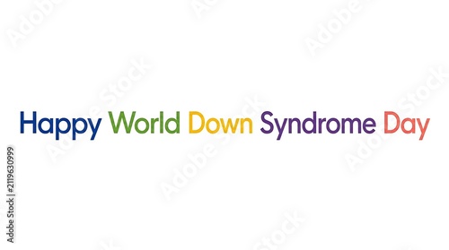 Colorful Happy World Down Syndrome Day Text Design