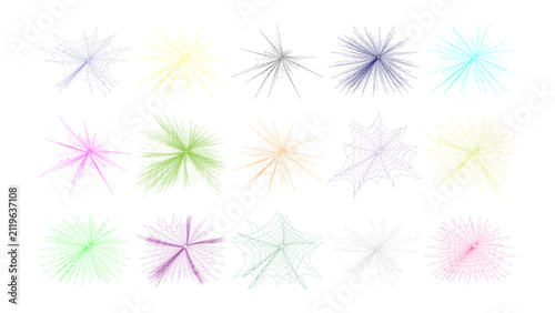 Abstract Radial Web Shapes Set