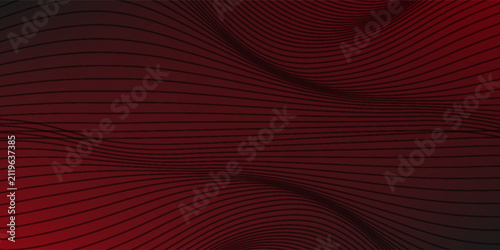Gradient wavy line 3d texture black whit red color pattern