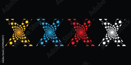 Foto X letter logo design