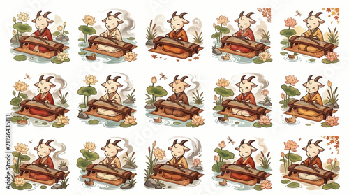 фотографія Goat Musician Playing Ancient Stringed Instrument