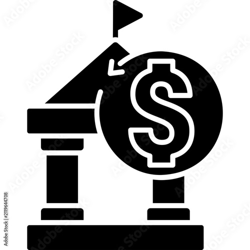 Obraz na płótnie Solid Fill Fiscal Policy Icon