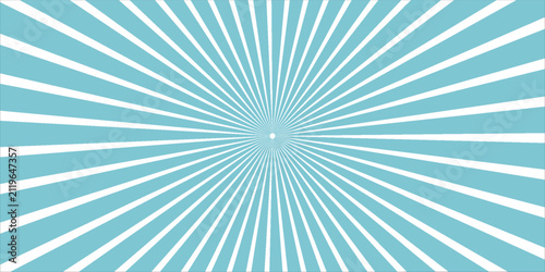 Sinar matahari retro lebar memudar latar belakang. Latar belakang ledakan warna pirus dan krem. Ilustrasi Fantasy Vector. Latar belakang pola sinar matahari ajaib. Kertas tua. wallpaper starburst