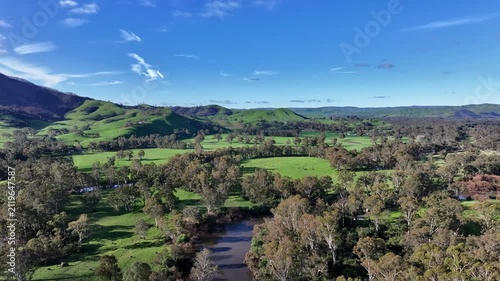 Cinematic aerial footage of Molesworth Victoria Australia