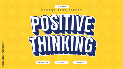 Positive thinking text effects editable