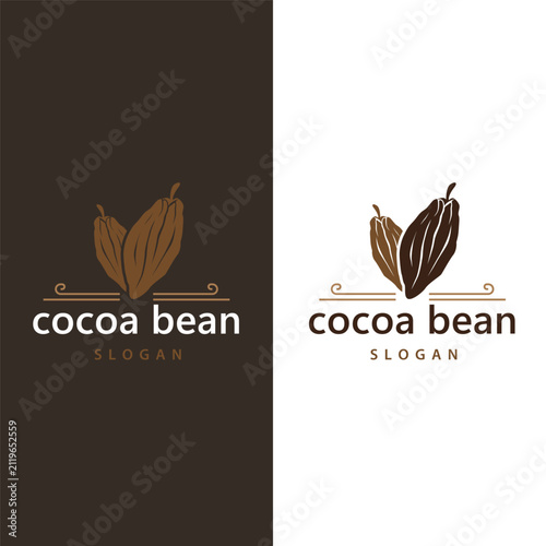 Premium vintage retro style cocoa bean design template