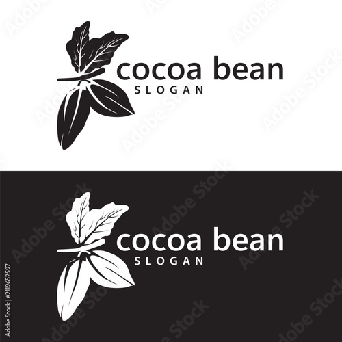 Premium gourmet cocoa bean agricultural symbol chocolate bean design.