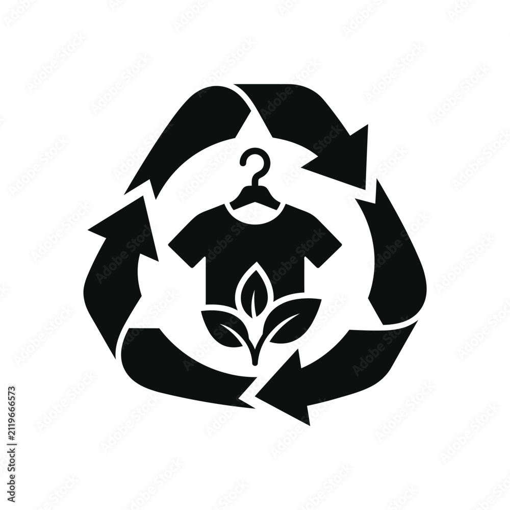 Fototapeta premium Eco Friendly Recycled Clothing Vector Illustration Icon