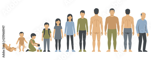 Obraz na płótnie Human life cycle stages from baby to adult.