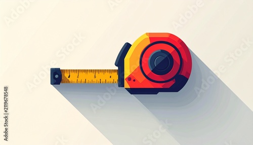 Colorful measuring tape on light background.