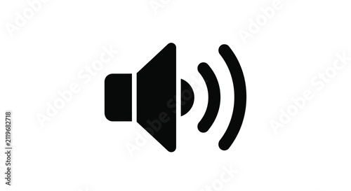 Фотография Speaker silhouette icon on a white background simple audio symbol