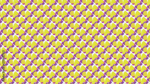 Фотография Abstract yellow purple geometric tessellation seamless pattern with stylized flo