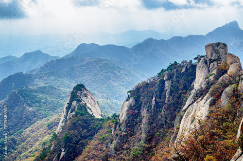 view of the mountain in autumn, Seoul, South Korea.
