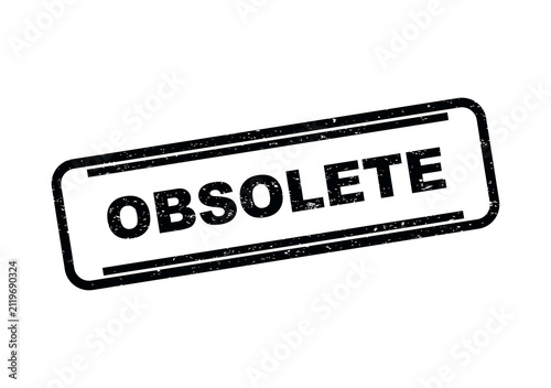 Foto Black ink stamp with the word obsolete inside a rectangle frame design isolated