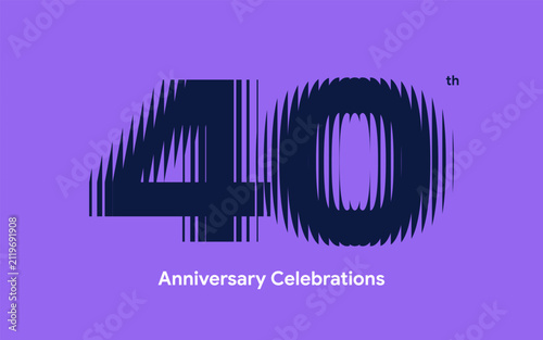 Logo design for the 40th anniversary with a ribbed glass visual effect for the celebration event. Emblem with the number 40.