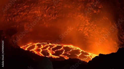 Erta Ale volcano Danakil Depression Ethiopia, eruption.