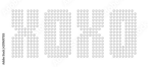 Diamond typography spelling XOXO with elegant dotted grid design