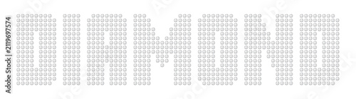 Diamond typography spelling DIAMOND with elegant dotted grid design