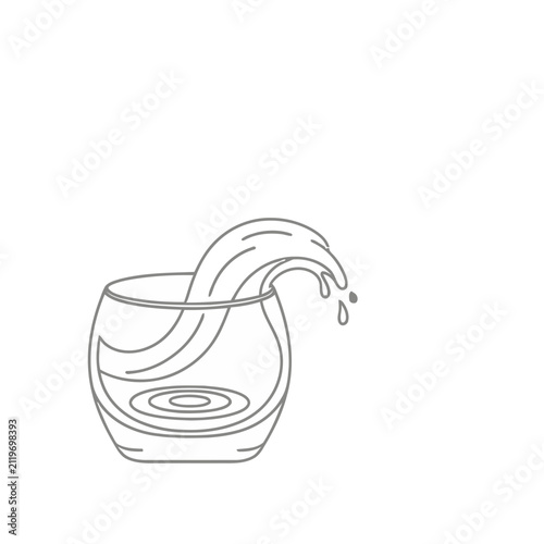 Water splashing out of a glass