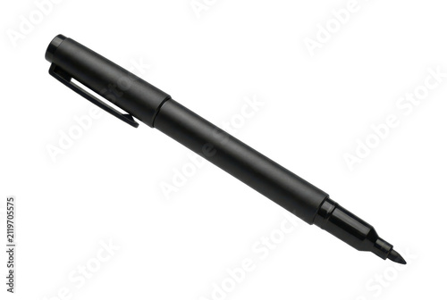 Black felt pen angled open nib.
