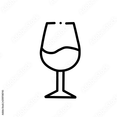 Wine Glass Line Icon Editable Stroke Isolated