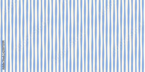 Vintage seamless vector pattern with irregular hand-drawn blue vertical stripes on a transparent background. Minimal retro design.