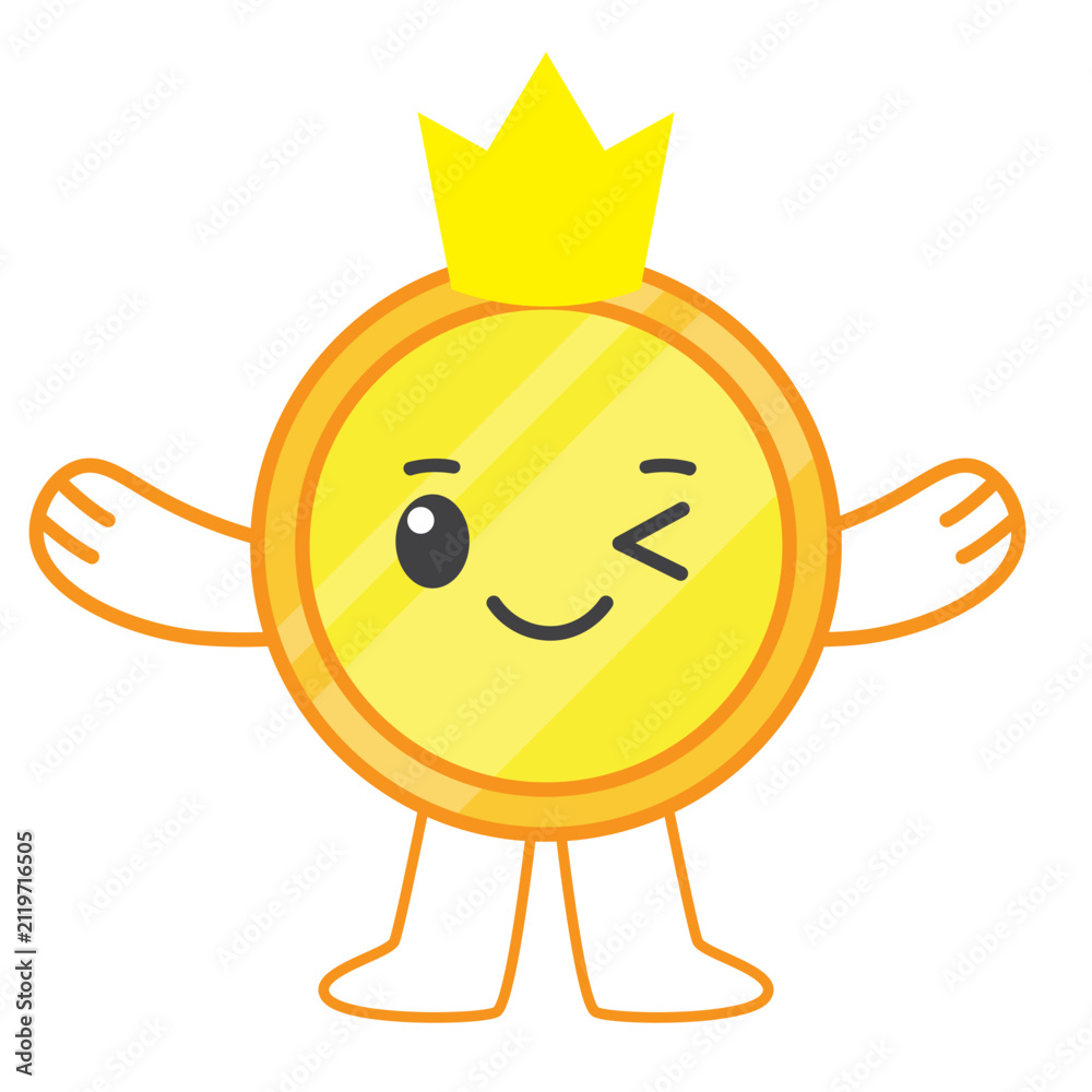 Fototapeta premium Coin Emotion Character Illustration