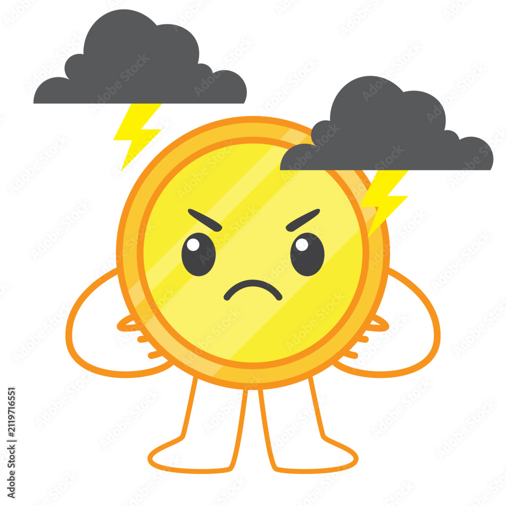 Fototapeta premium Coin Emotion Character Illustration