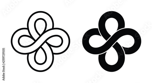 Minimalist black and white infinity knot design