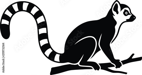 Ring-Tailed Lemur Silhouette Vector Illustration
Wild Primate Logo