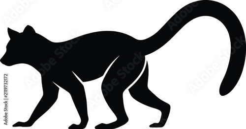 Ring-Tailed Lemur Silhouette Vector Illustration
Wild Primate Logo