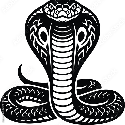 King Cobra Snake Silhouette Vector Illustration