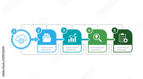 Five Step Business Process Workflow Infographic