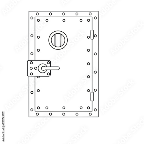 Heavy Metal Door with Porthole and Handle