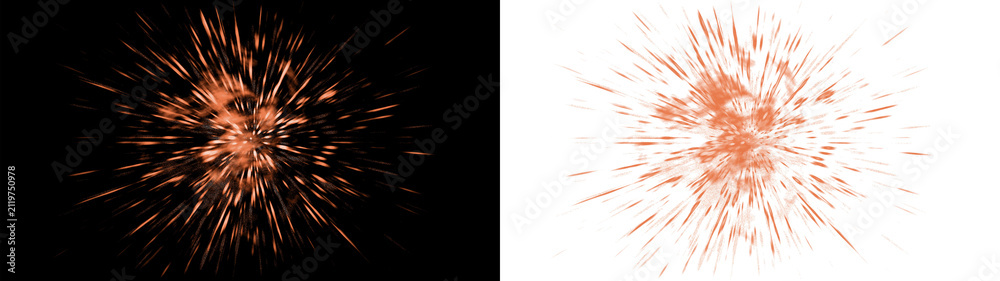 Fototapeta premium Orange spark explosion light effect overlay PNG , isolated on transparent background