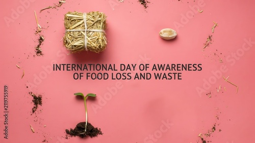 International Day of Awareness of Food Loss and Waste on a Pink Background
