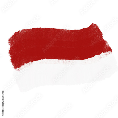 Konstfotografi Indonesian flag brush stroke illustration