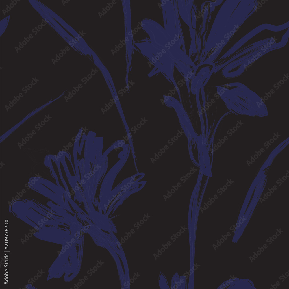 Obraz premium Abstract Bird of Paradise Floral seamless pattern design for fashion and home textiles, graphics and backgrounds